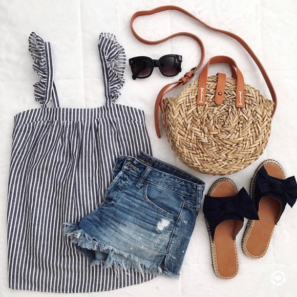 Old Navy Striped Ruffle Tank - Picture 1 of 3